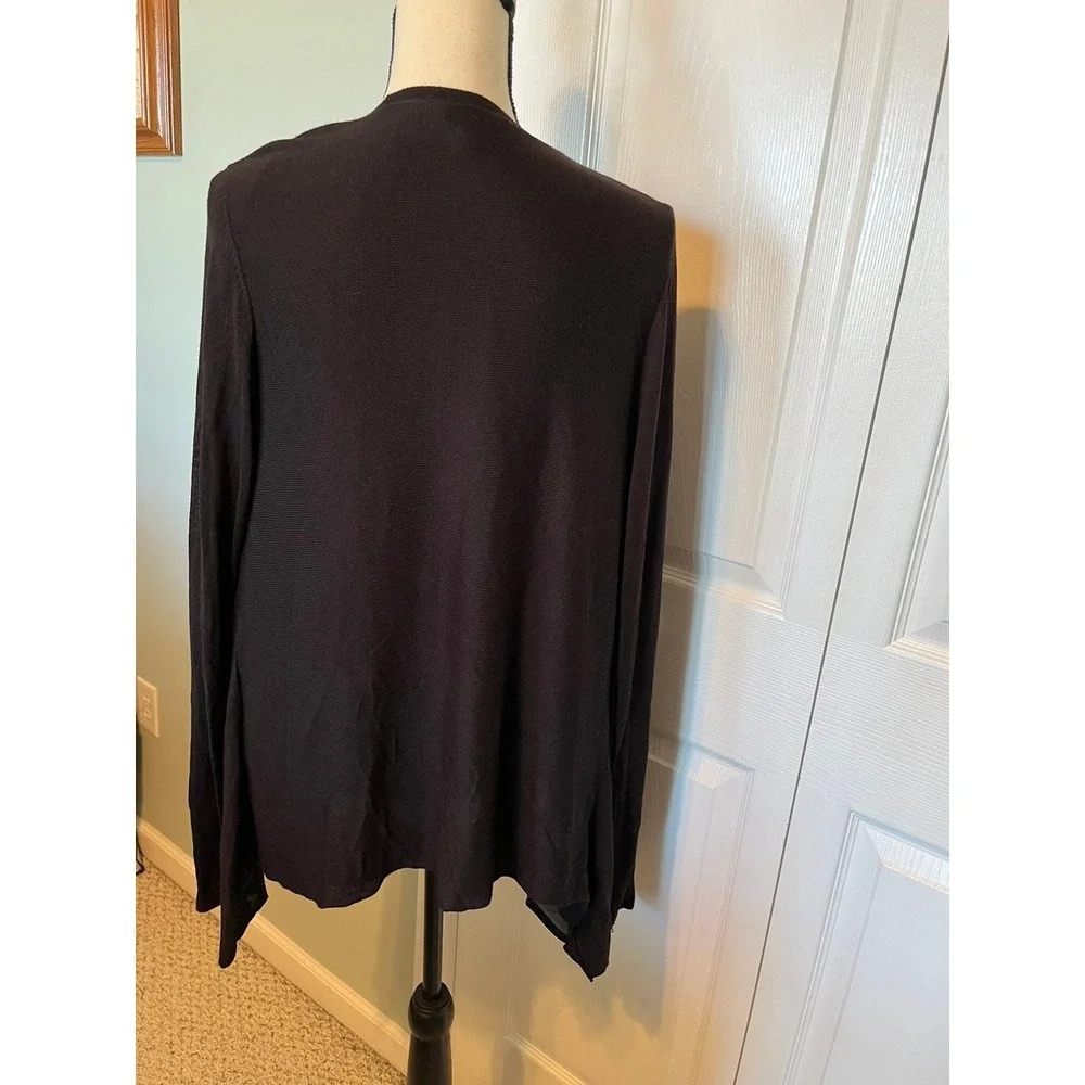 SIMPLY VERA VERA WANG Womens Size XL Open Front Black‎ Cardigan - Picture 5 of 9